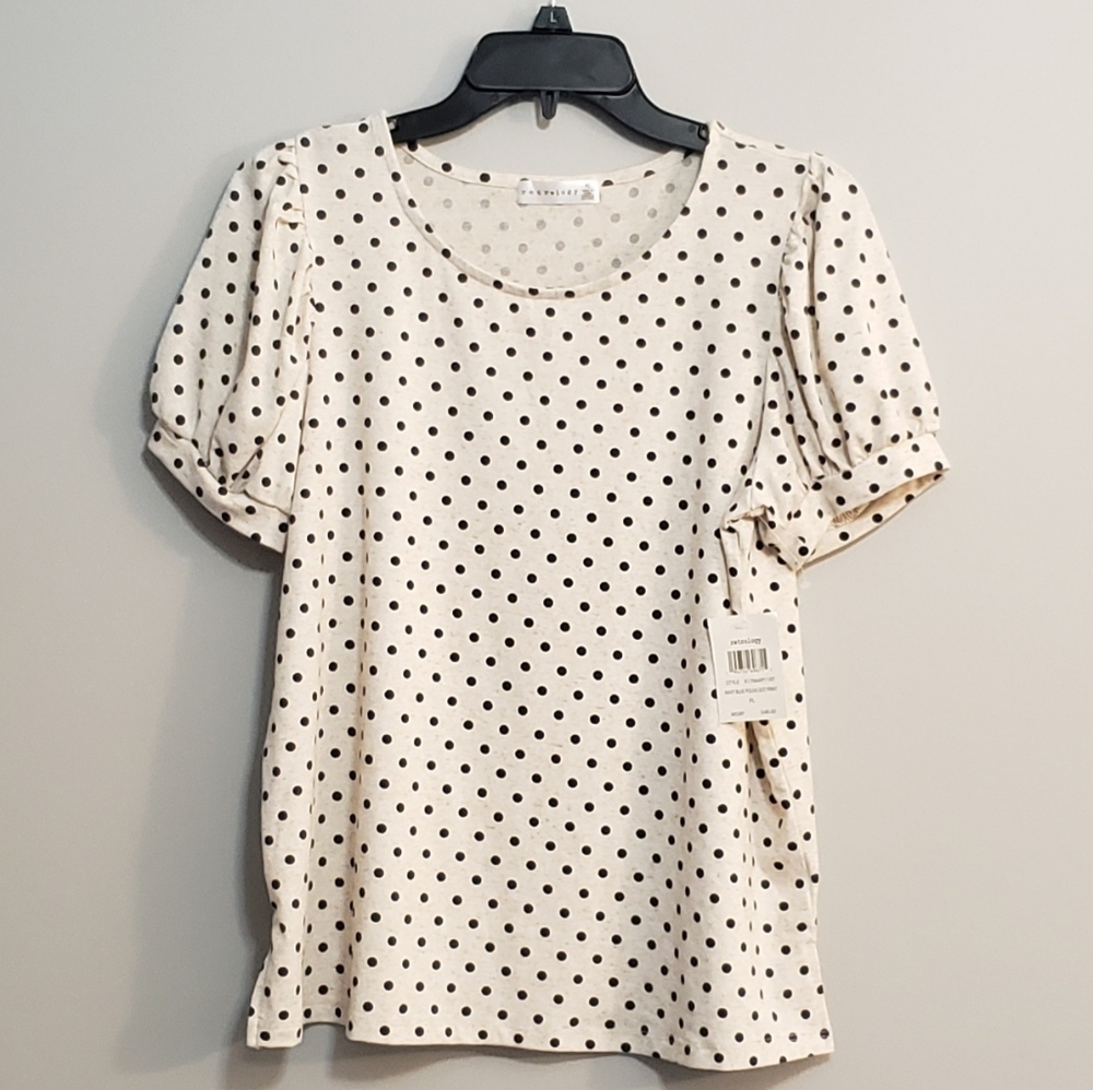 Womens NWT retrology Puffed Sleeve Top Size PL